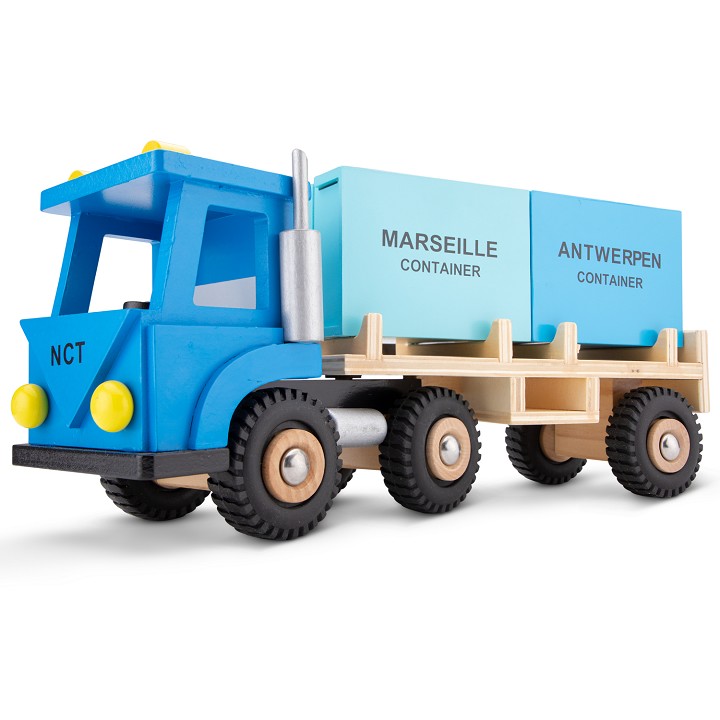 Vrachtwagen met 2 containers